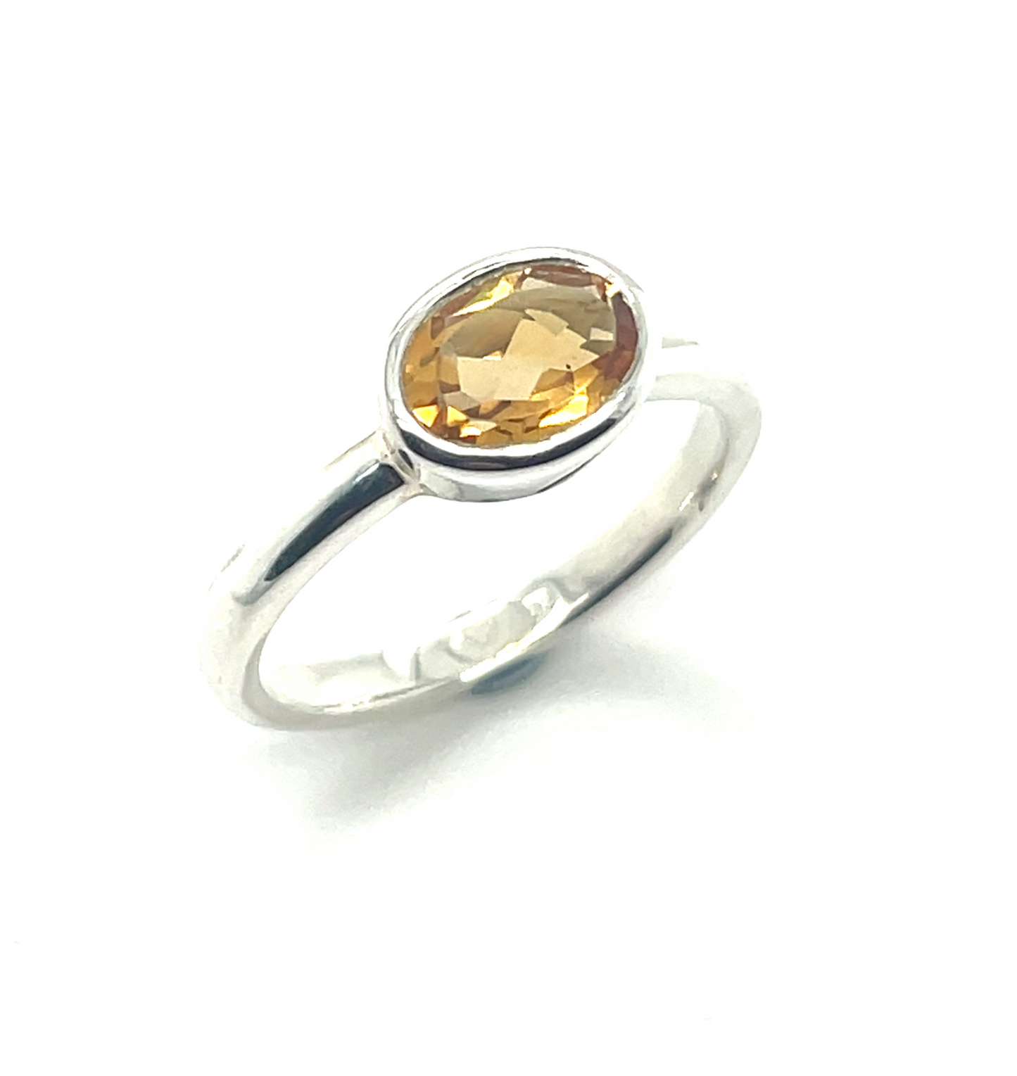 Oval Cut Citrine & Silver Ring