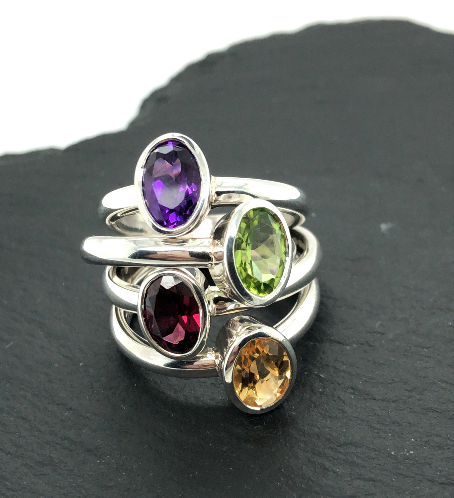 Oval Cut Citrine & Silver Ring