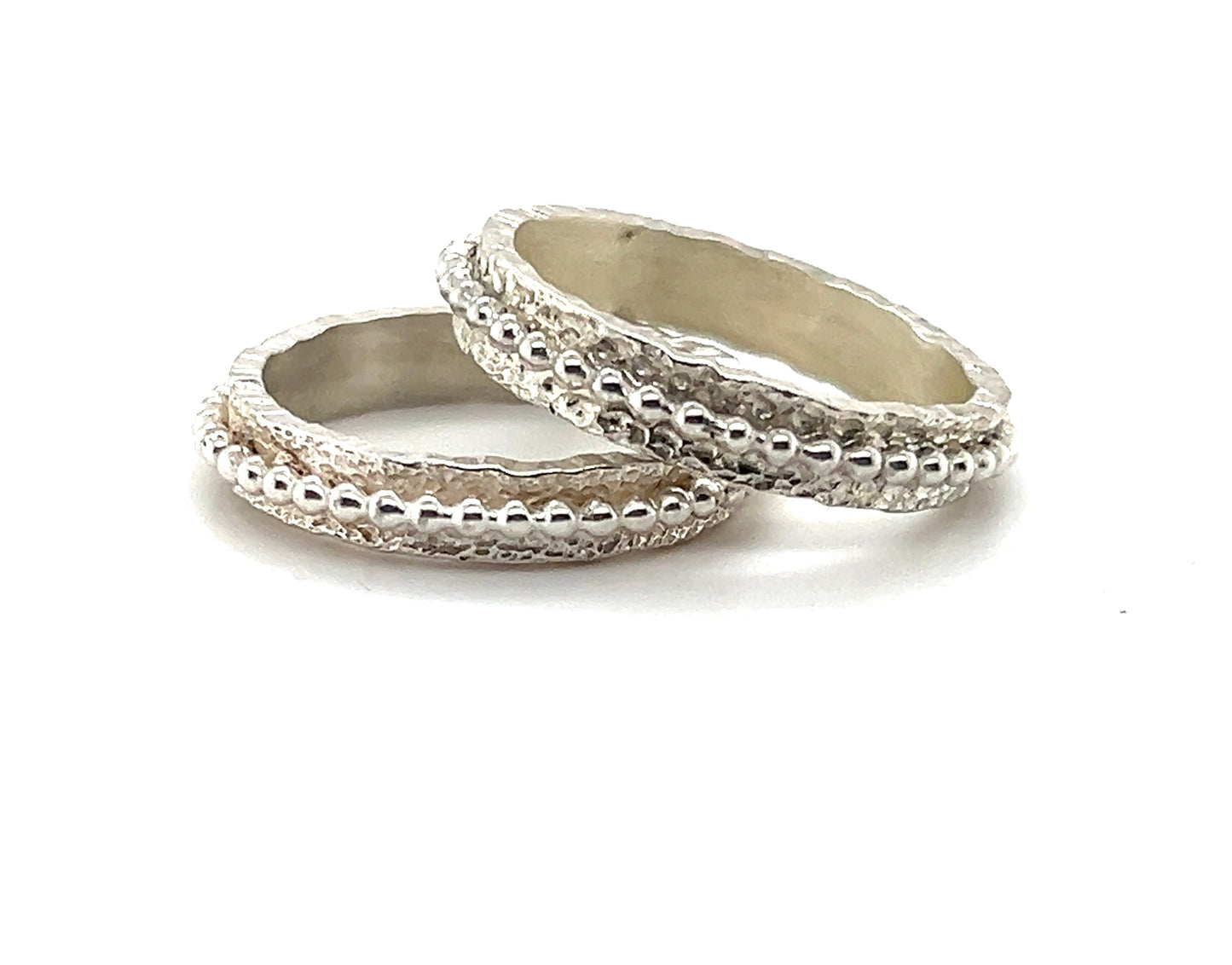 Beaded Textured Ring in Sterling Silver