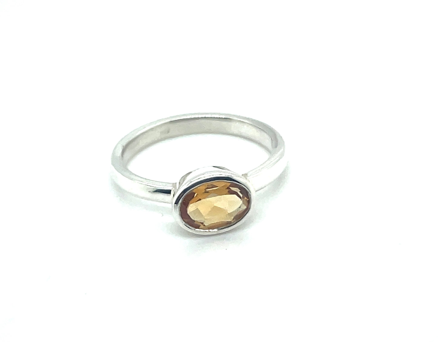 Oval Cut Citrine & Silver Ring