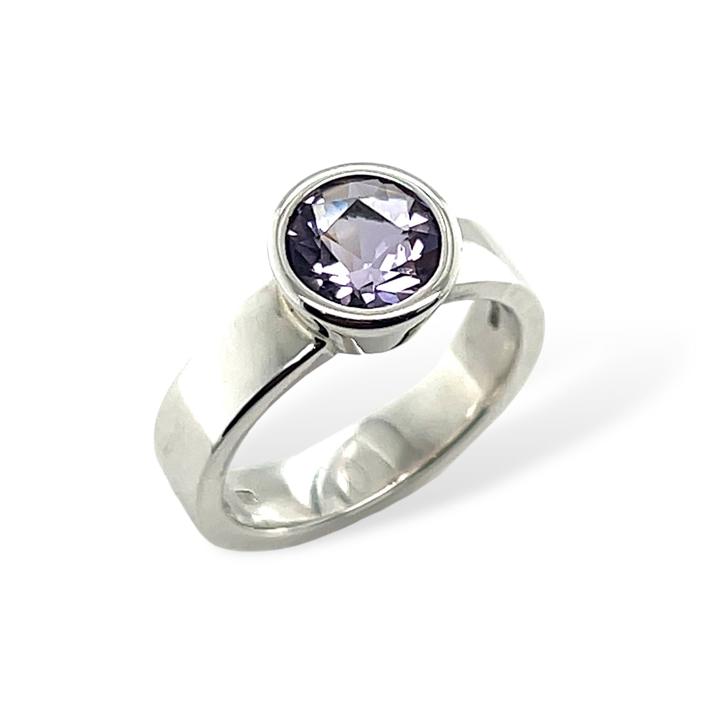 Amethyst & Silver Chunky Dress Ring