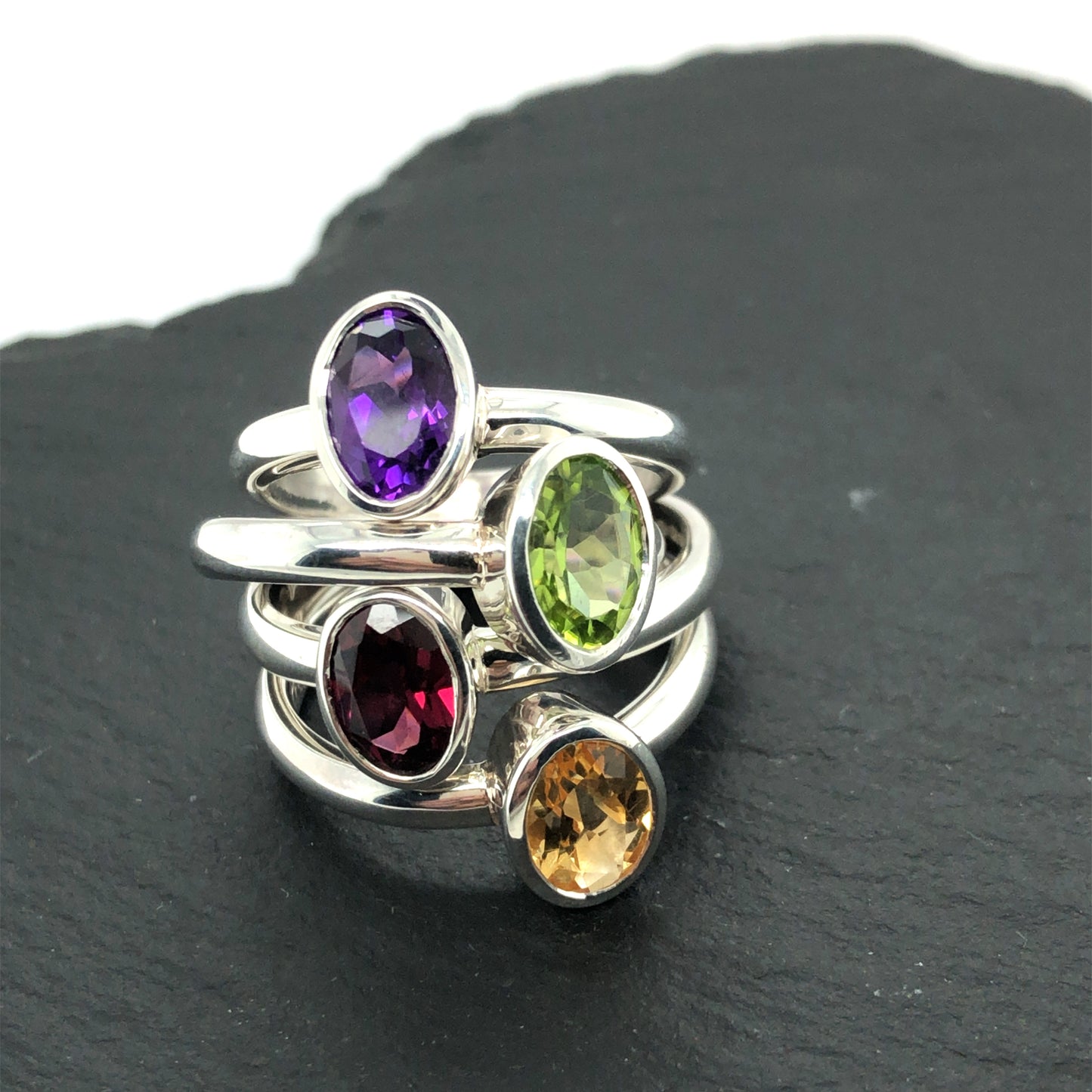 Oval Cut Amethyst & Silver Ring