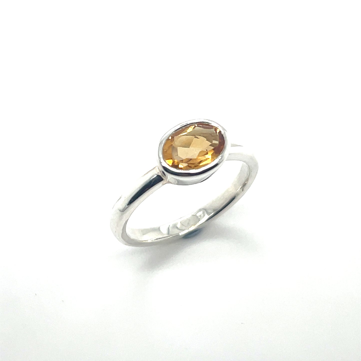 Oval Cut Citrine & Silver Ring