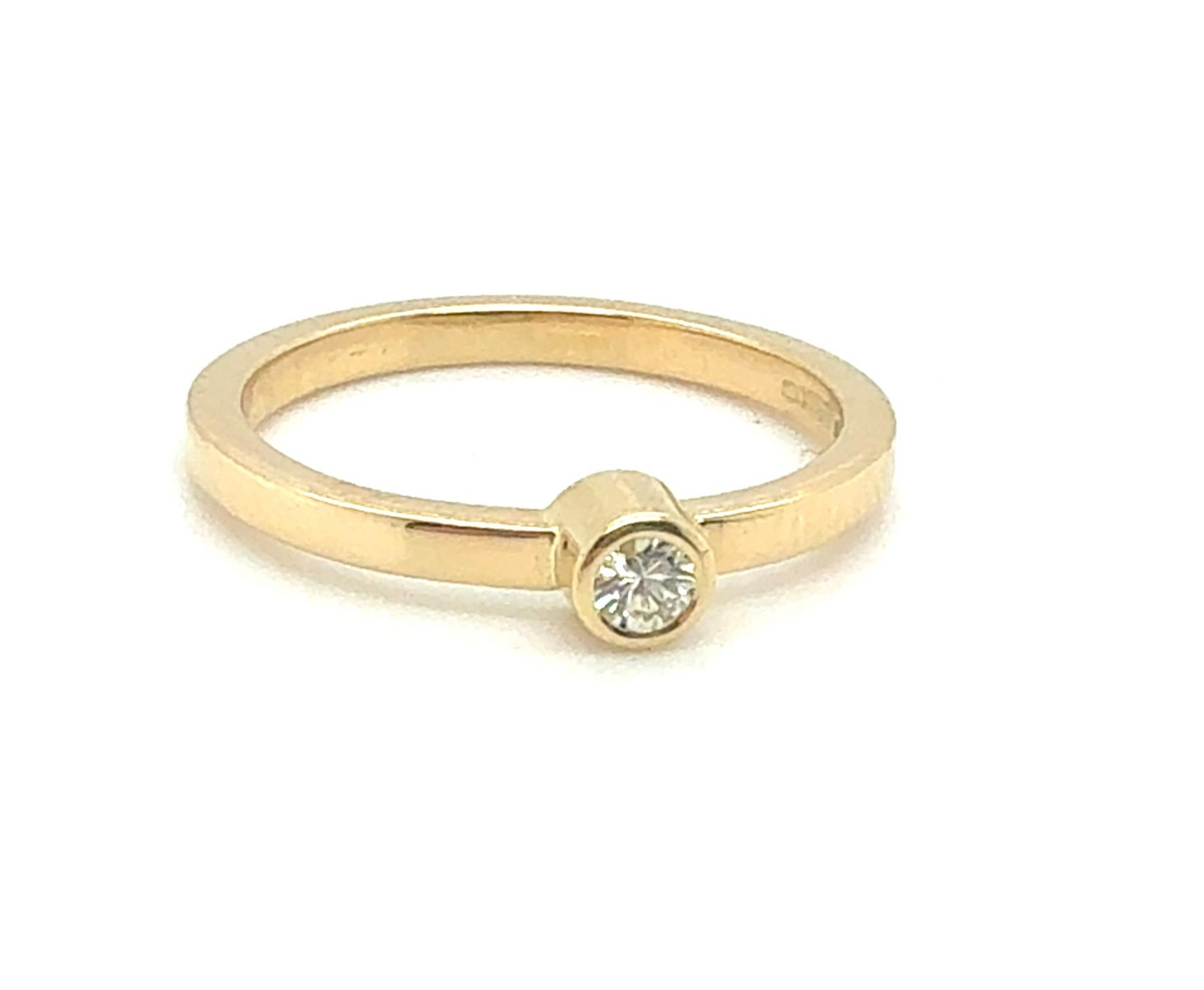 Fine Diamond & Yellow Gold Dainty Engagement Ring