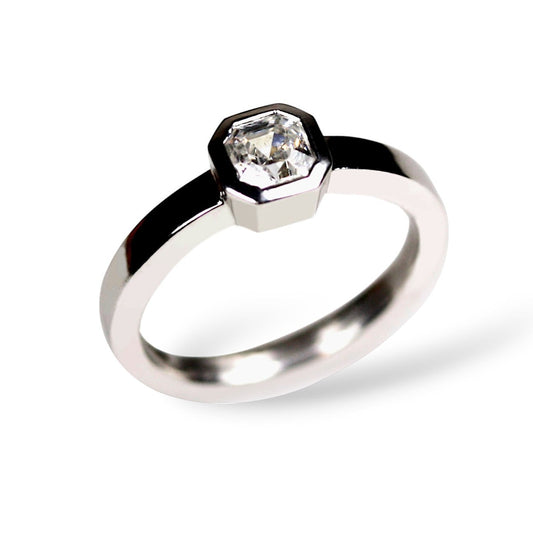 Asscher Fine Diamond & Platinum Engagement Ring