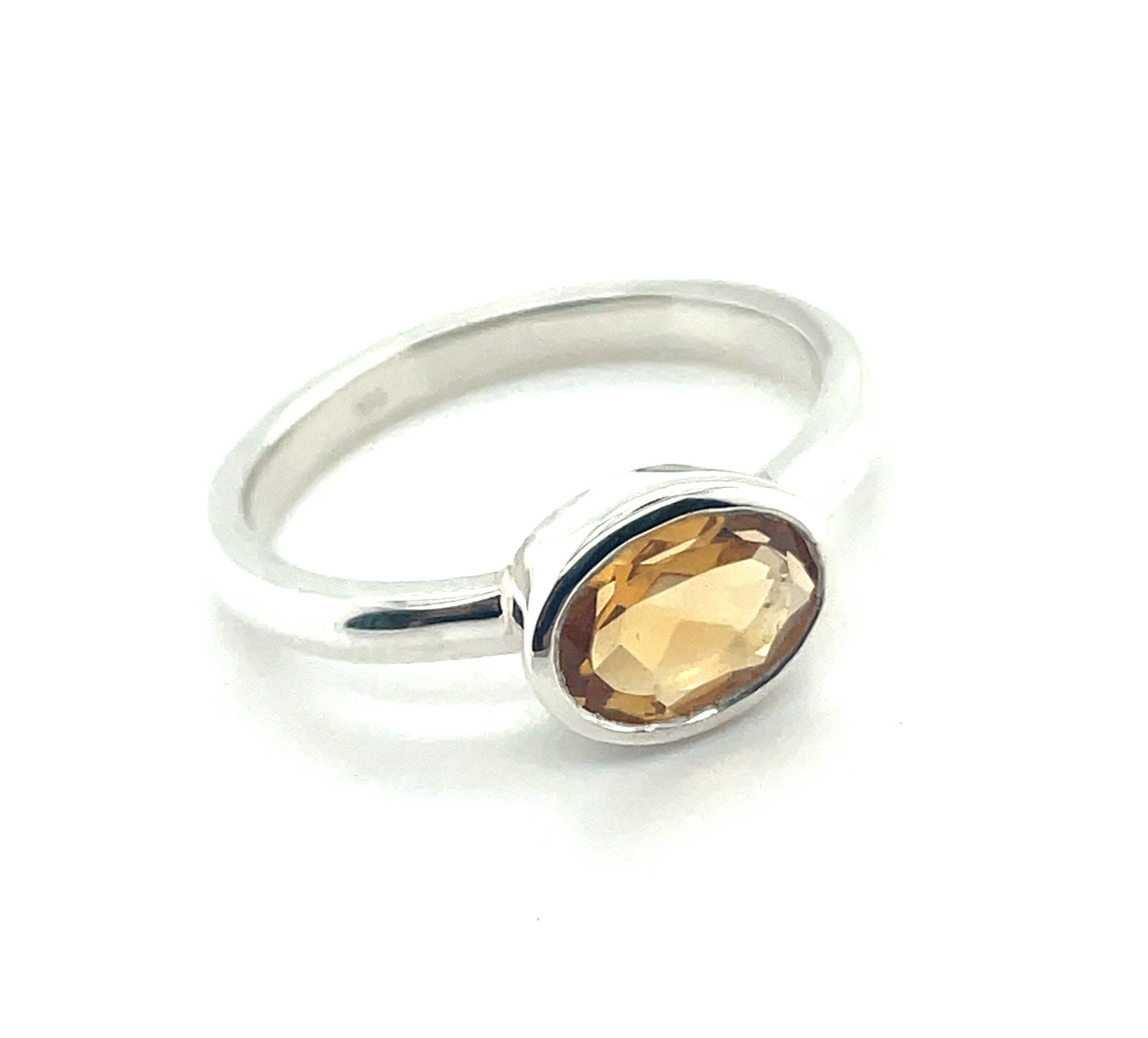 Oval Cut Citrine & Silver Ring