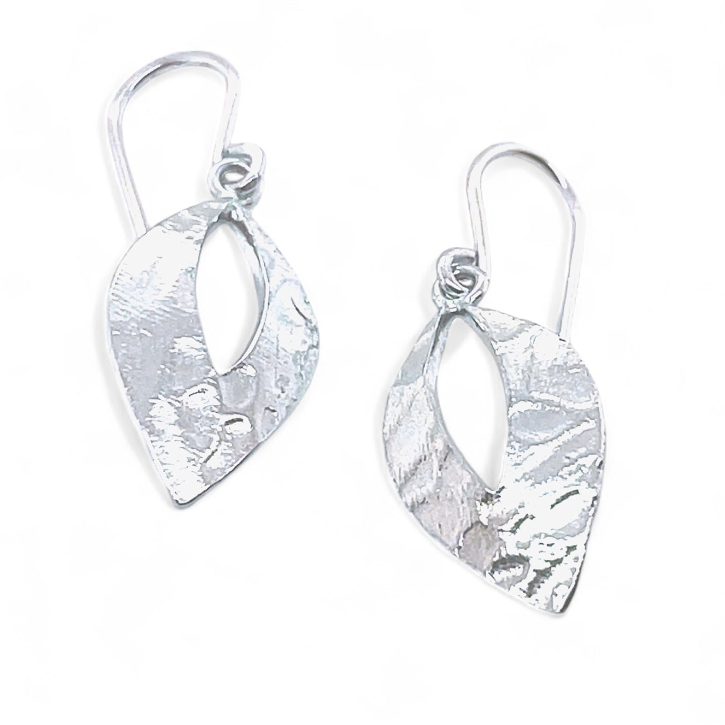 Silver Leaf Drop Earrings