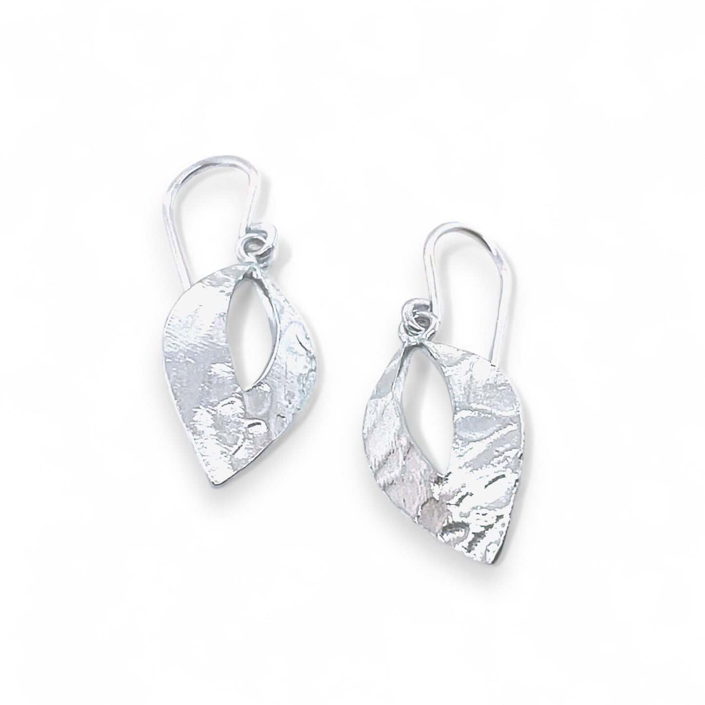 Silver Leaf Drop Earrings