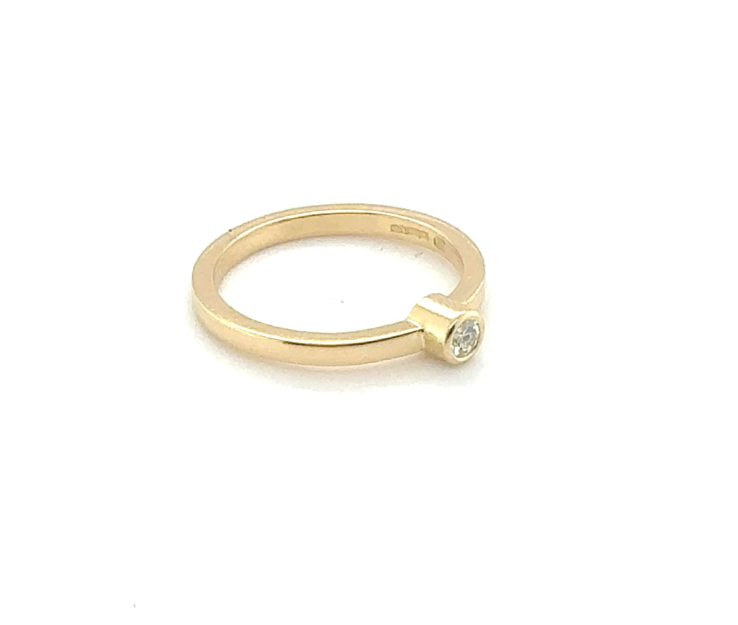 Fine Diamond & Yellow Gold Dainty Engagement Ring