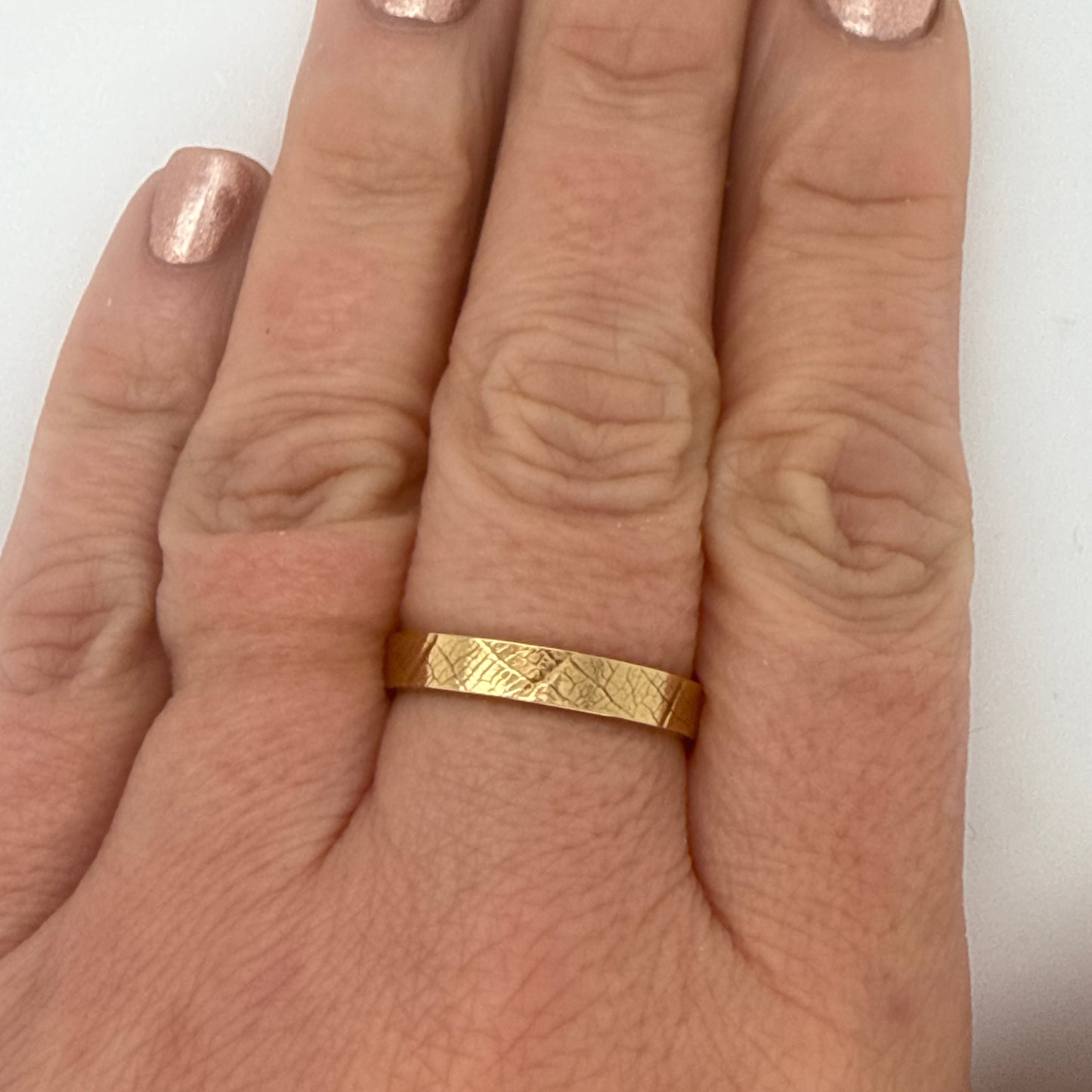 Skeleton leaf ring in 18ct Gold Vermeil