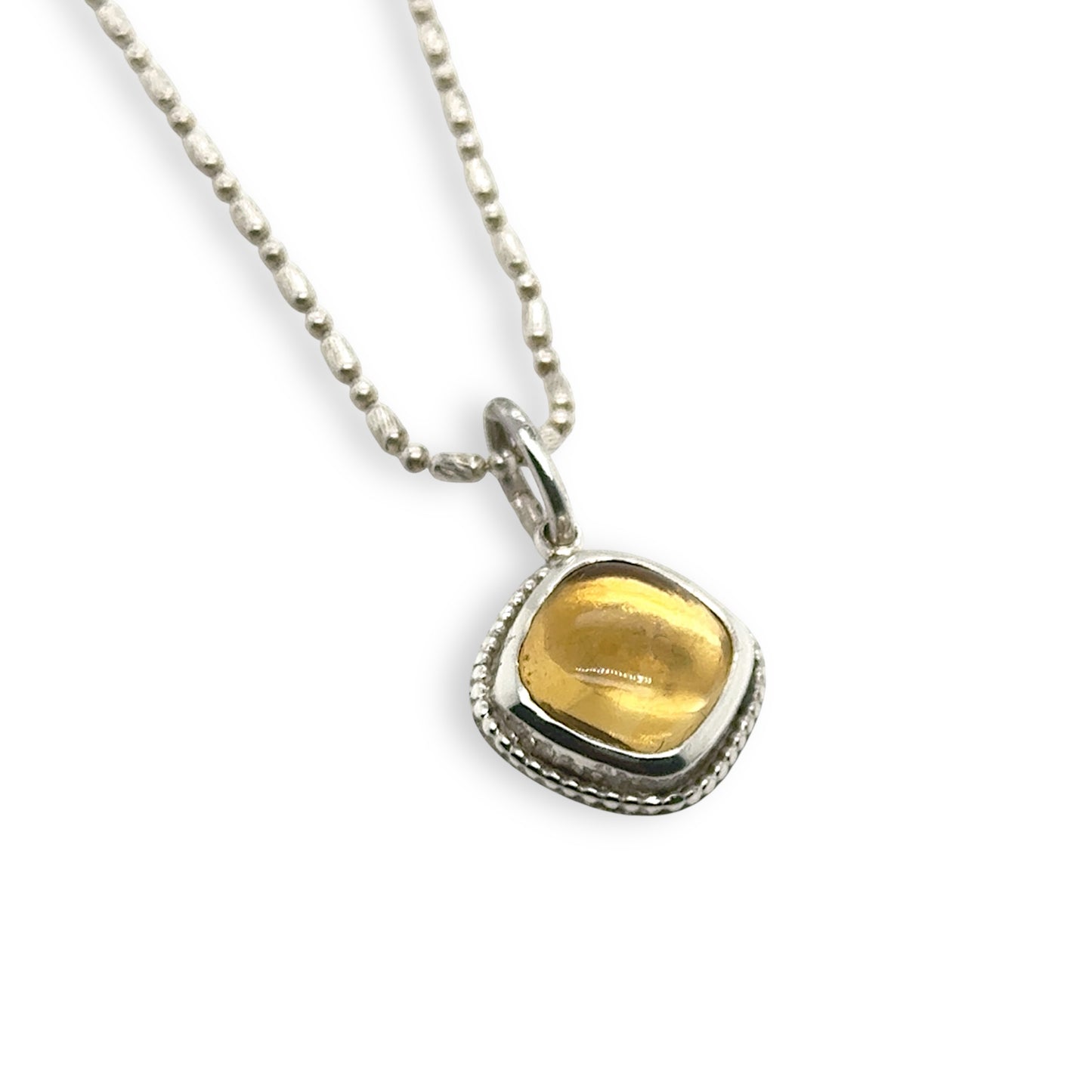 Citrine & Silver Pendant