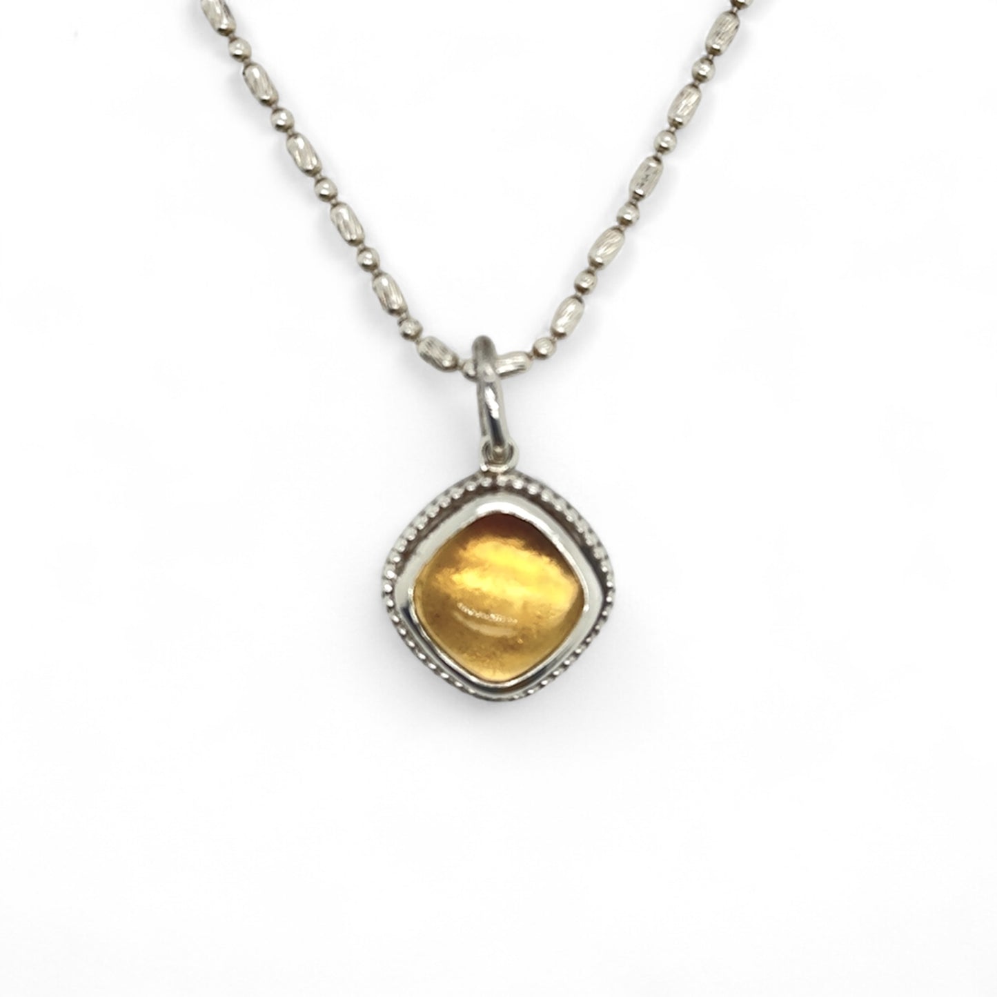 Citrine & Silver Pendant