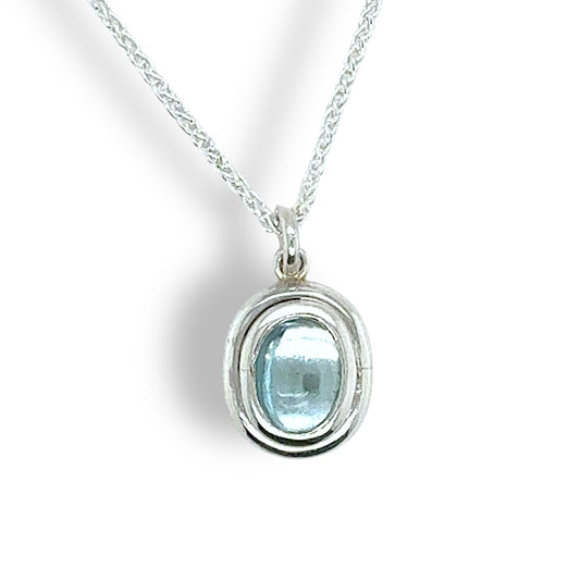 Sky Blue Topaz & Silver Pendant Necklace