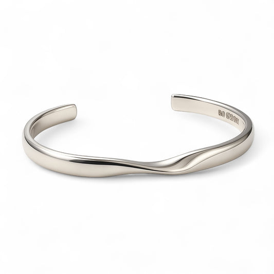 Twisted Silver Torque Bangle