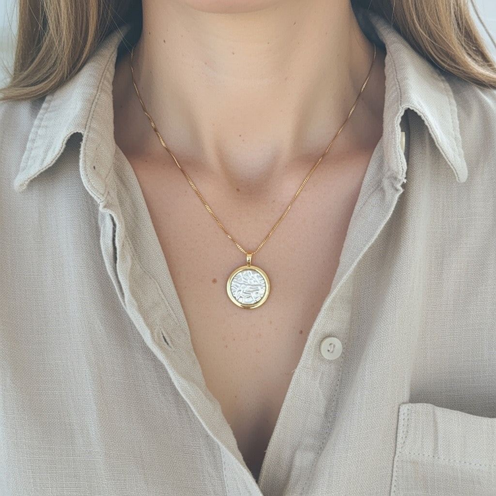 Ripples Pendant In Silver & Gold Vermiel