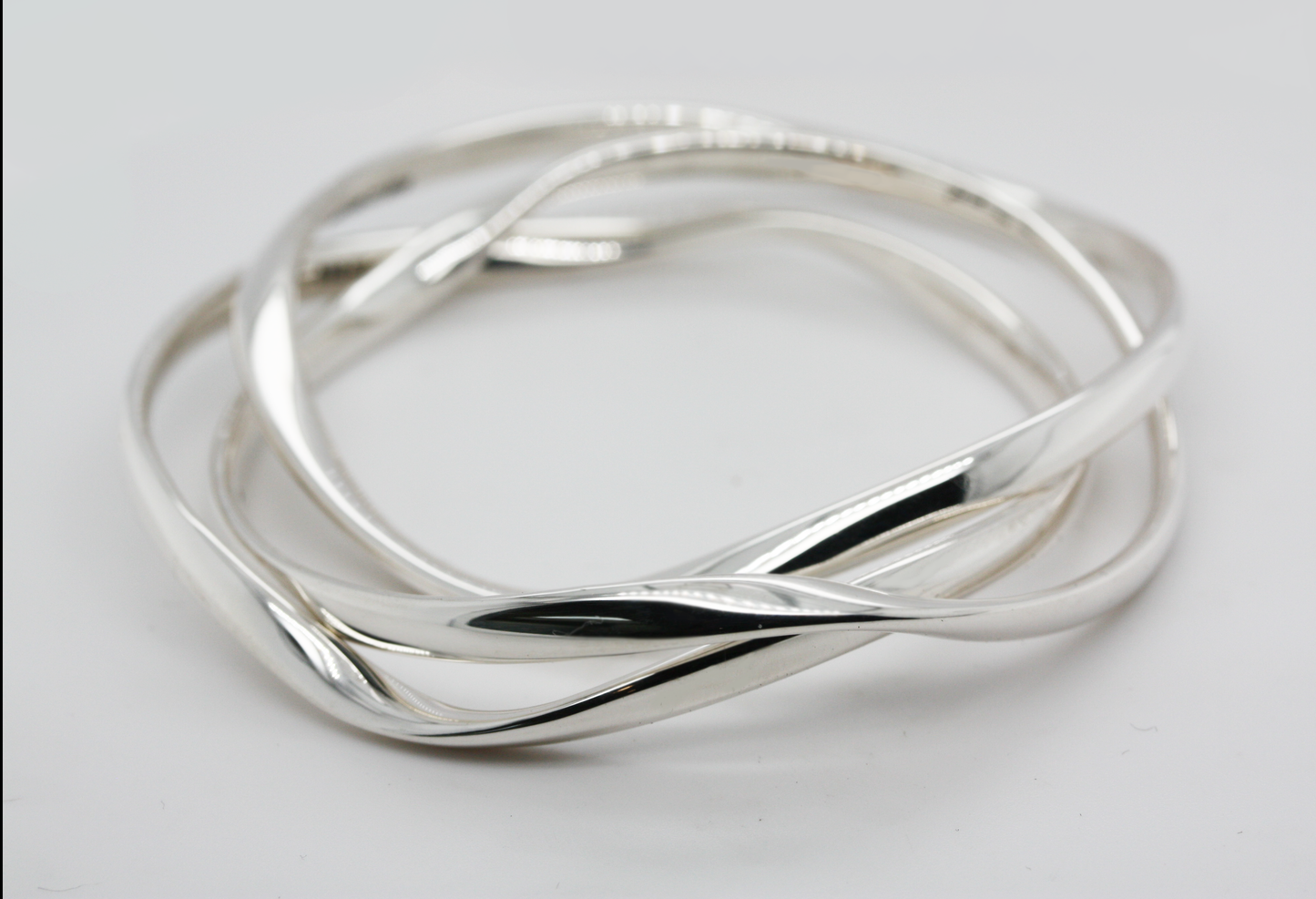 Sculpted Silver Bangle - Medium